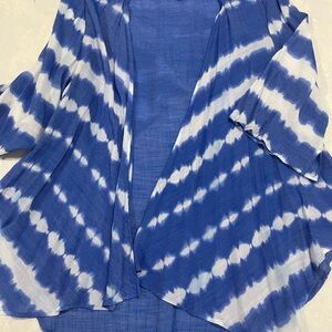 Blue and White Tie-Dye Kimono